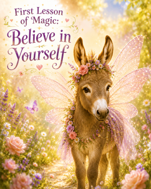 Donkey Fairy - Believe in Yourself - Animal Fairies - Children's Fantasy Artwork