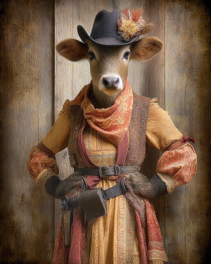 Donna from Souix City - Cow Art Print