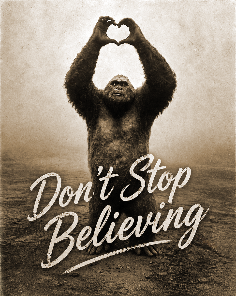 Don't Stop Believing - Bigfoot Wall Art