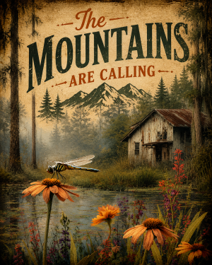 Dragonfly - The Mountains are Calling Art Print
