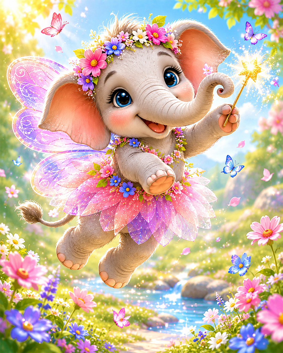 Elephant Fairy - Animal Fairies - Children's Fantasy Artwork
