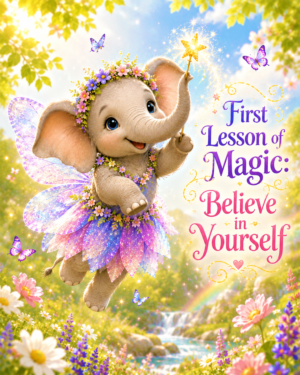 Elephant Fairy - Believe in Yourself - Animal Fairies - Children's Fantasy Artwork