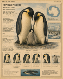 Emperor Penguin - Vintage Wildlife Art - Antique Nature Illustration