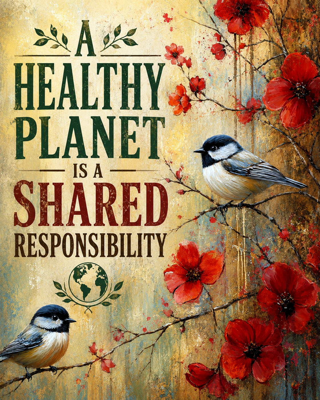 Environmental Wall Art - A Healthy Planet is a Shared Responsibility