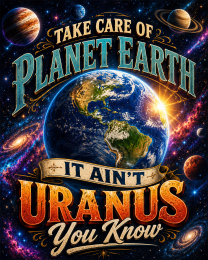 Environmental Wall Art - Celestial - Take Care of Planet Earth It Ain't Uranus You Know