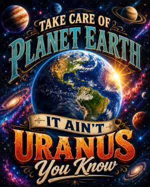 Environmental Wall Art - Celestial - Take Care of Planet Earth It Ain't Uranus You Know
