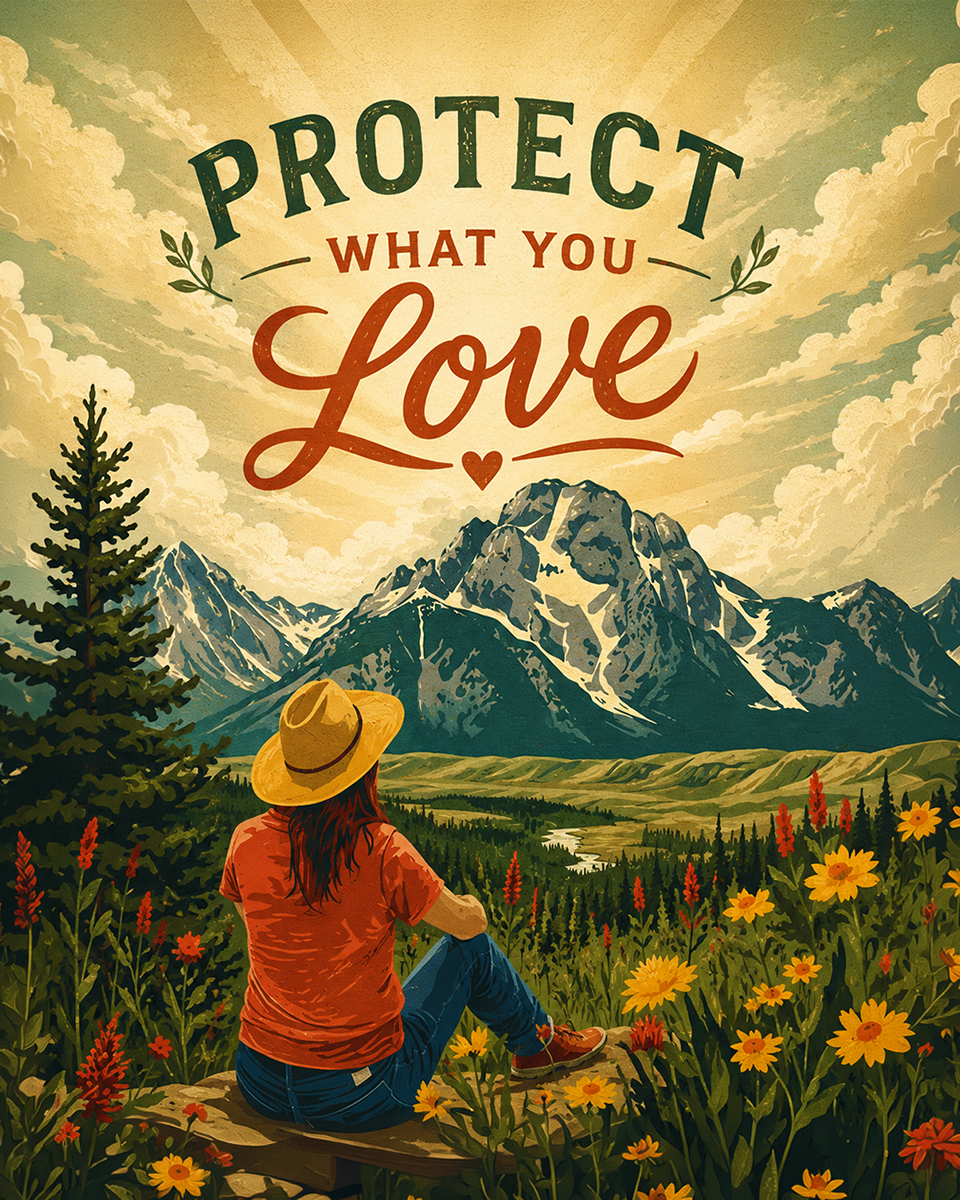Environmental Artwork - Hiker - Protect What You Love