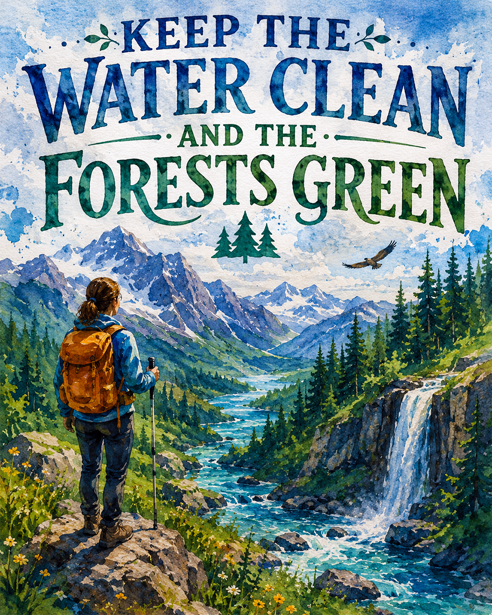 Environmental Artwork - Keep the Water Clean and the Forests Green