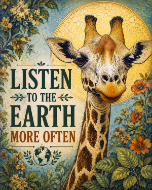 Environmental Art Print - Listen to the Earth More Often