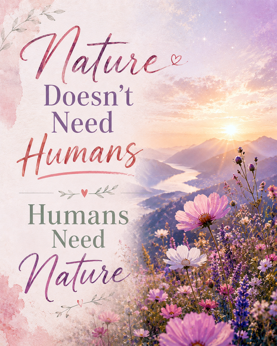 Environmental Art Print - Nature Doesn't Need Humans - Humans Need Nature