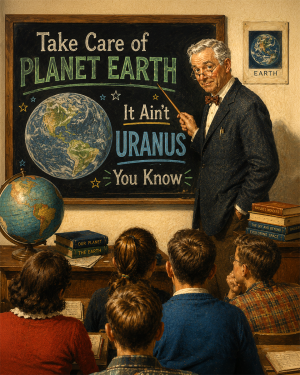 Environmental Art Print - Professor - Take Care of Planet Earth It Ain't Uranus You Know