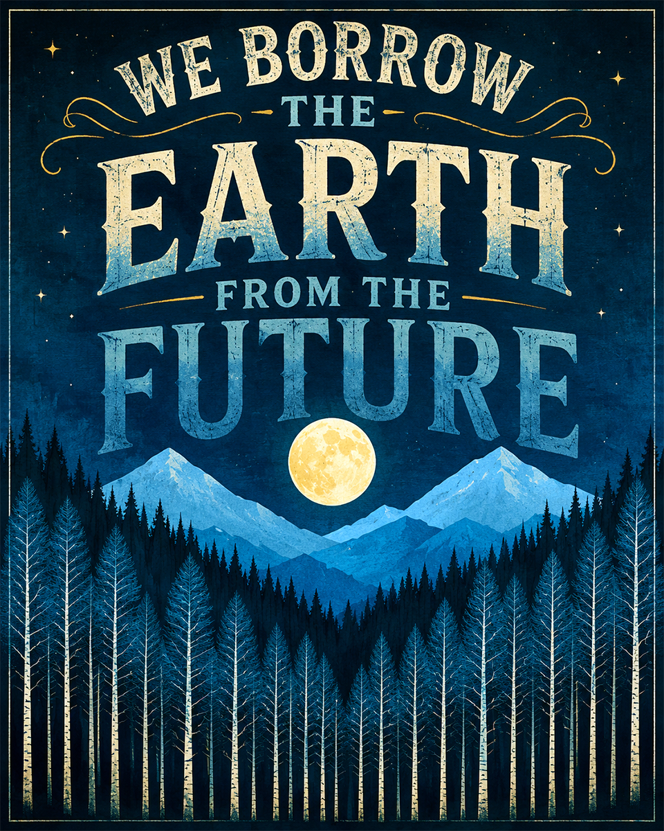Environmental Art Print - We Borrow the Earth From the Future