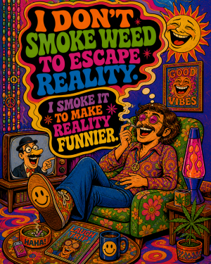 Escape Reality Man - Psychedelic - Marijuana Poster