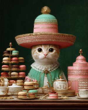 Esperanza from Taos - Cats in Hats Art Print