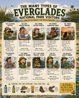 Everglades - Types of National Park Visitors Souvenir Art Print