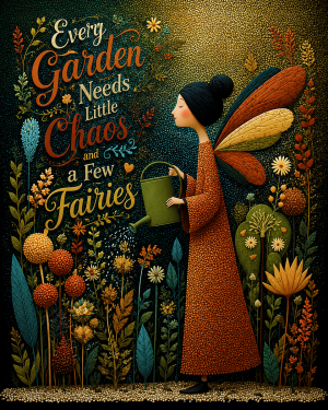 Every Garden Needs a Little Chaos and a Few Fairies 4 - Fairy Wall Art