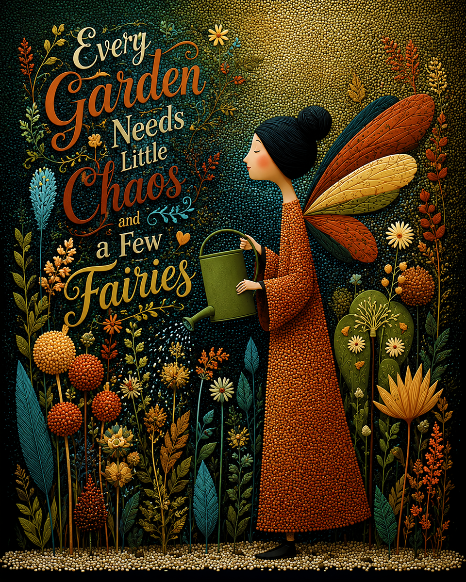 Every Garden Needs a Little Chaos and a Few Fairies 4 - Fairy Wall Art