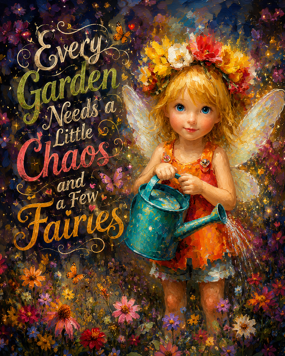 Every Garden Needs a Little Chaos and a Few Fairies 5 - Fairy Wall Art