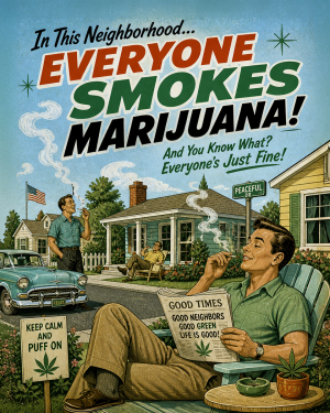 Everyone Smokes - 1950s Style Marijuana Poster