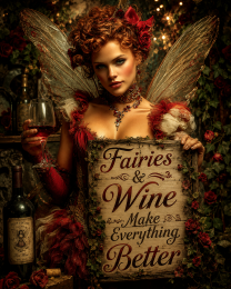 Fairies & Wine Make Everything Better 3 - Fairy Wall Art