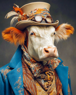 Fancy Freddy from Baton Rouge - Cow Art Print