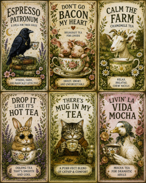 Fantasy Tea Labels - Cottagecore Home Decor