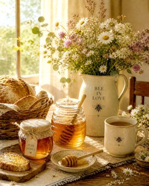 Farmhouse Table - Honeybee Art Print