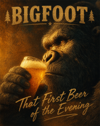 First Beer - Bigfoot Wall Art