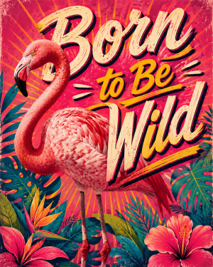 Flamingo - Born to Be Wild - Wildlife Art Print