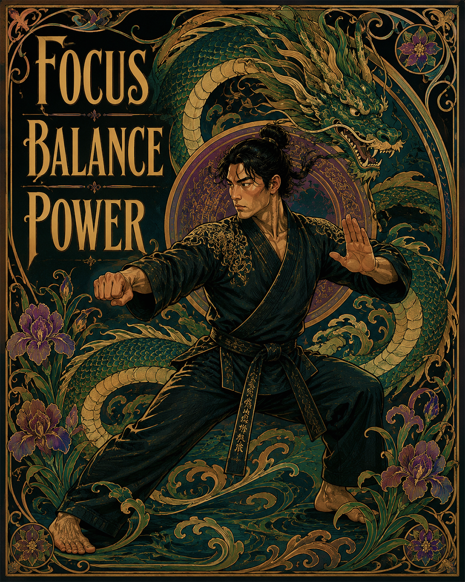 Focus Balance Power - Martial Arts Artwork