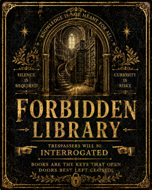 Forbidden Library - Dark Academia Art Print