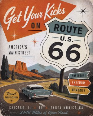 Get Your Kicks - Route 66 Parody Poster