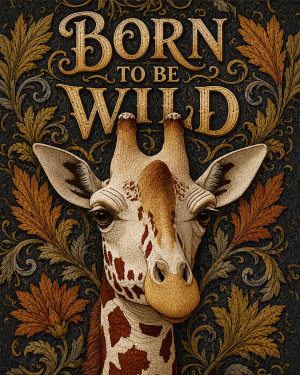 Giraffe - Born to Be Wild - Wildlife Art Print
