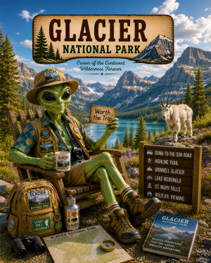 Glacier National Park Souvenir Art Print