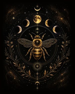Gold Celestial - Honeybee Art Print