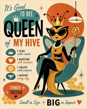 Good to Bee Queen - Honeybee Art Print