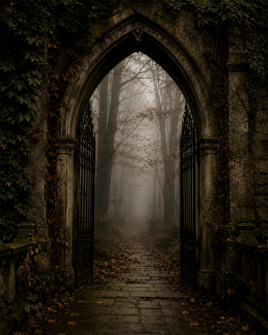 Gothic Archway - Dark Academia Art Print