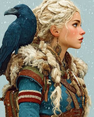Graphic Version - WithRaven - Freyja the Norse Goddess Art Print