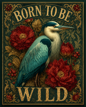 Great Blue Heron - Born to Be Wild - Wildlife Art Print