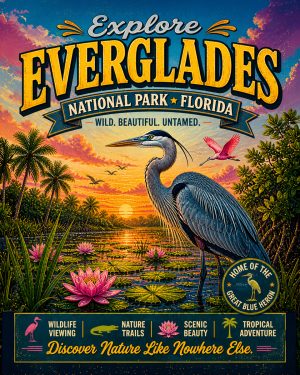 Great Blue Heron - Everglades National Park Art Print