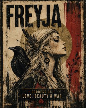 Grunge Freyja the Norse Goddess Art Print