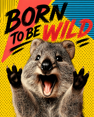 Happy Quokka - Born to Be Wild - Wildlife Art Print