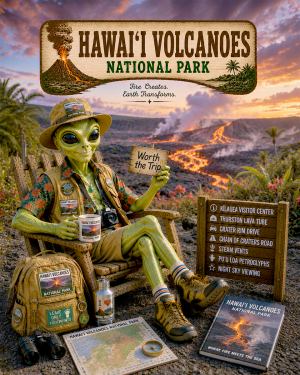 Hawaii Volcanos National Park Souvenir Art Print