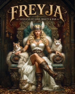 Her Majest on Her Throne - Freyja the Norse Goddess Art Print
