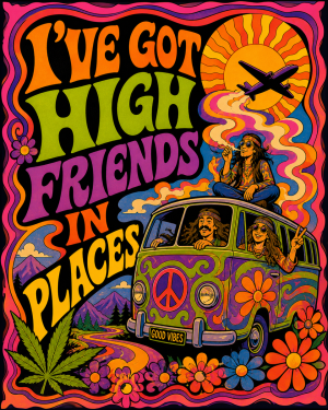 High Places Psychedelic - Marijuana Poster