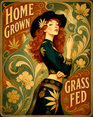 Home Grown Grass Fed Nouveau - Marijuana Poster