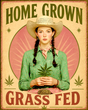 Home Grown Grass Fed  - Marijuana Poster