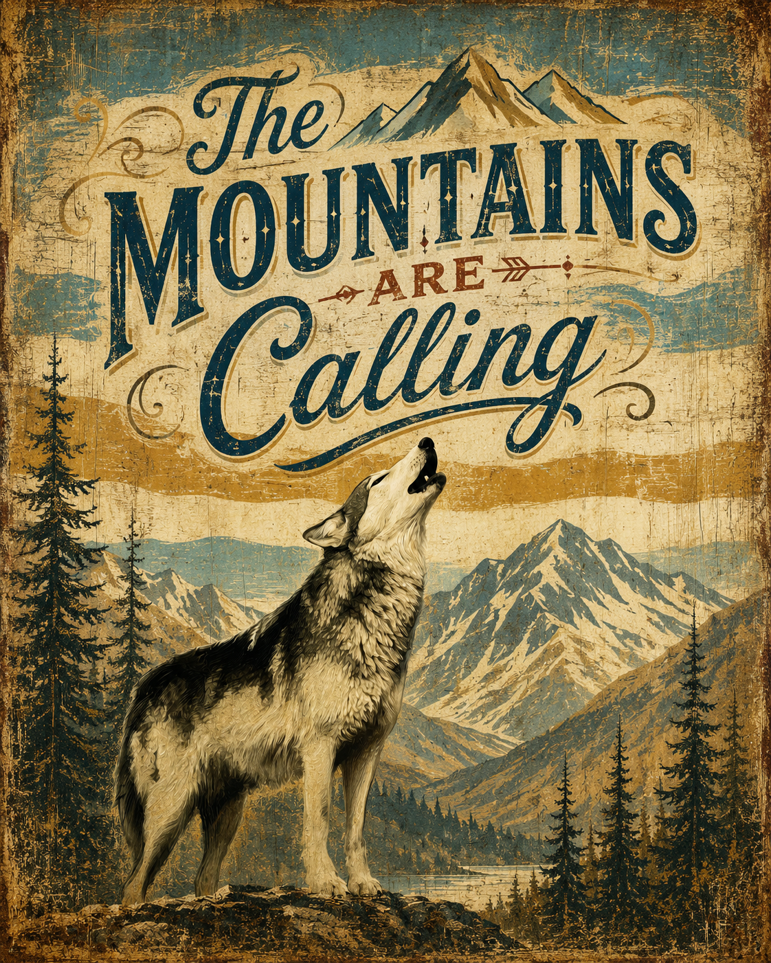 Howling Wolf - The Mountains are Calling Art Print