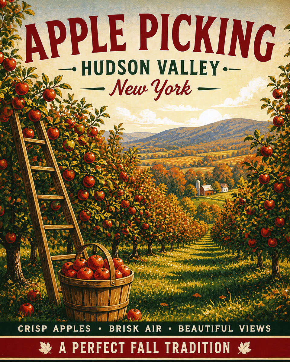 Hudson Valley Apple Picking  - Agri-Tourism Art Print