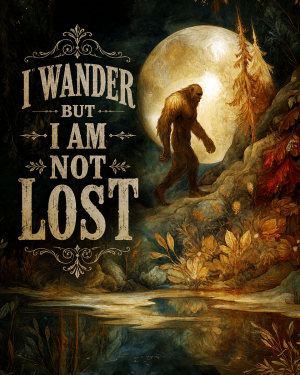 I Wander But I Am Not Lost - Bigfoot Wall Art